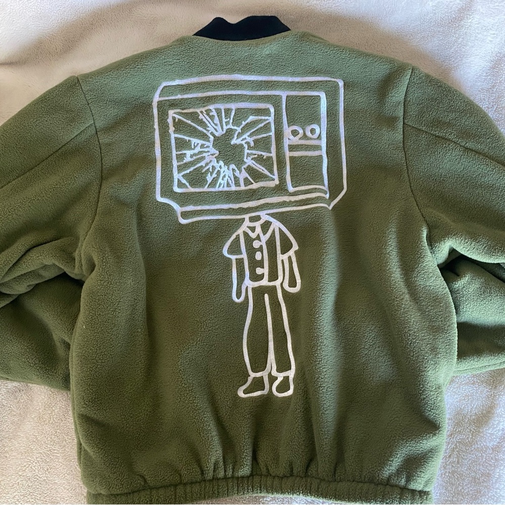 Obey Green Bomber Jacket with White Graphic
